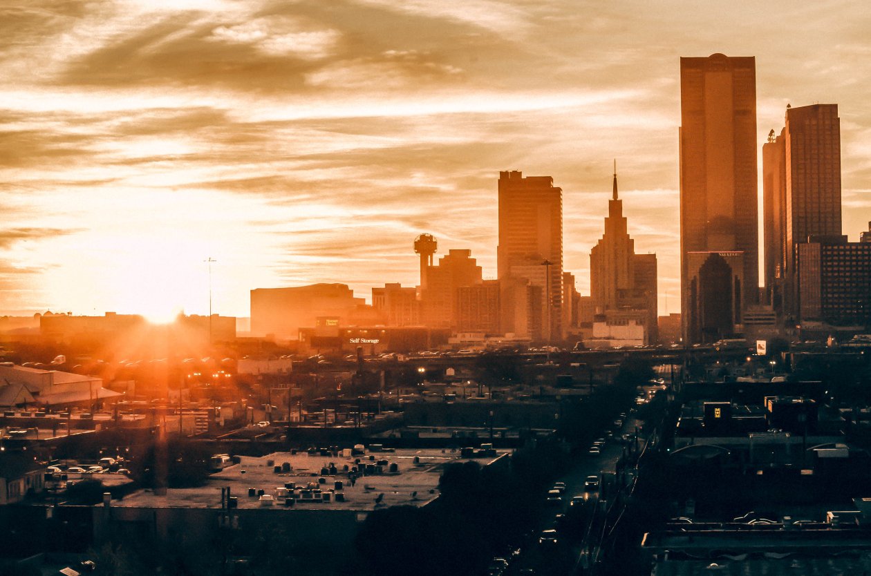 Sunset View Buildings City 4k