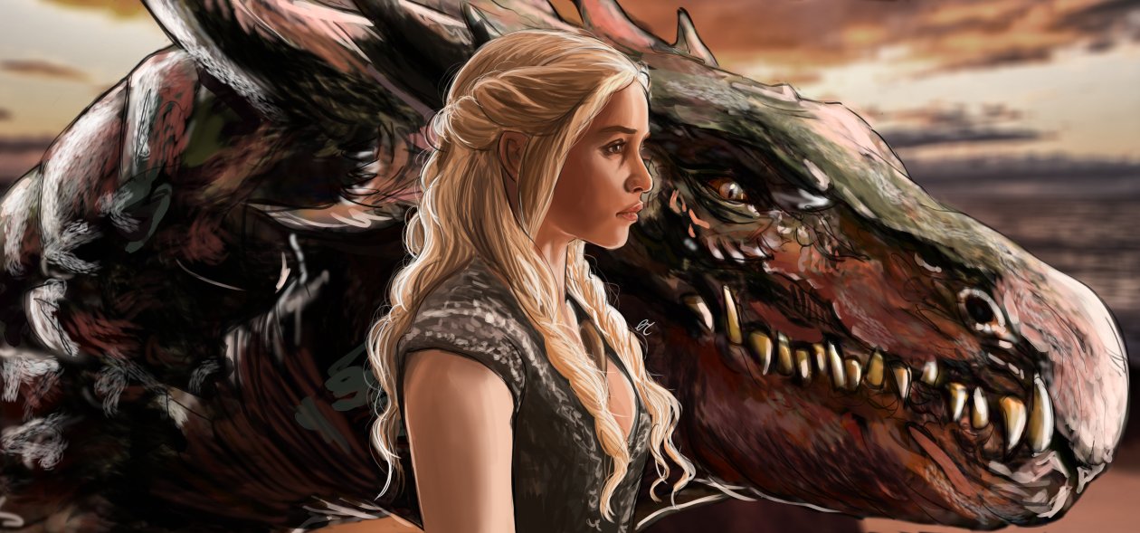 Emilia Clarke Daenerys Targayen And Dragon Artwork 5k