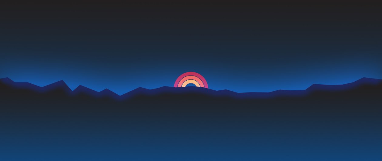Minimalism Neon Rainbow Sunset Retro Style