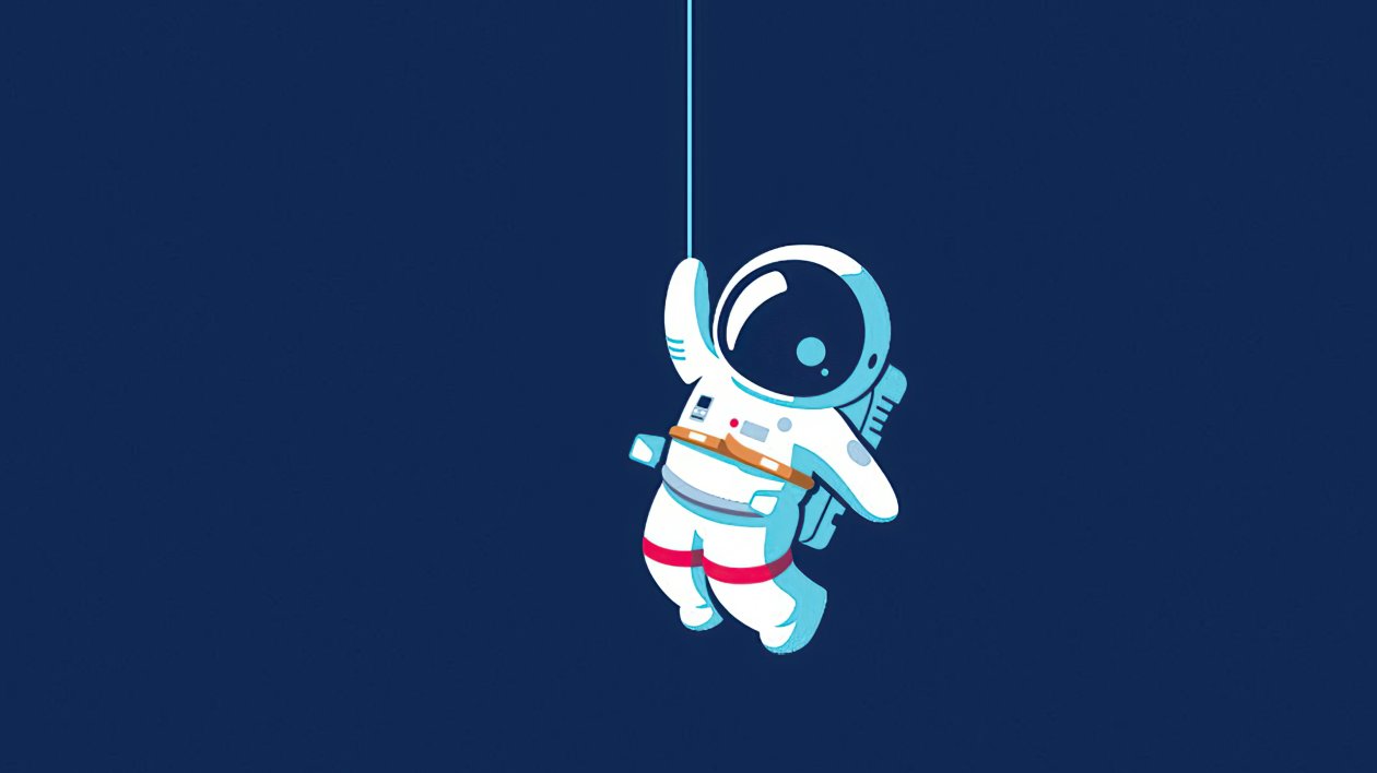 Astronaut Hanging On Moon 4k