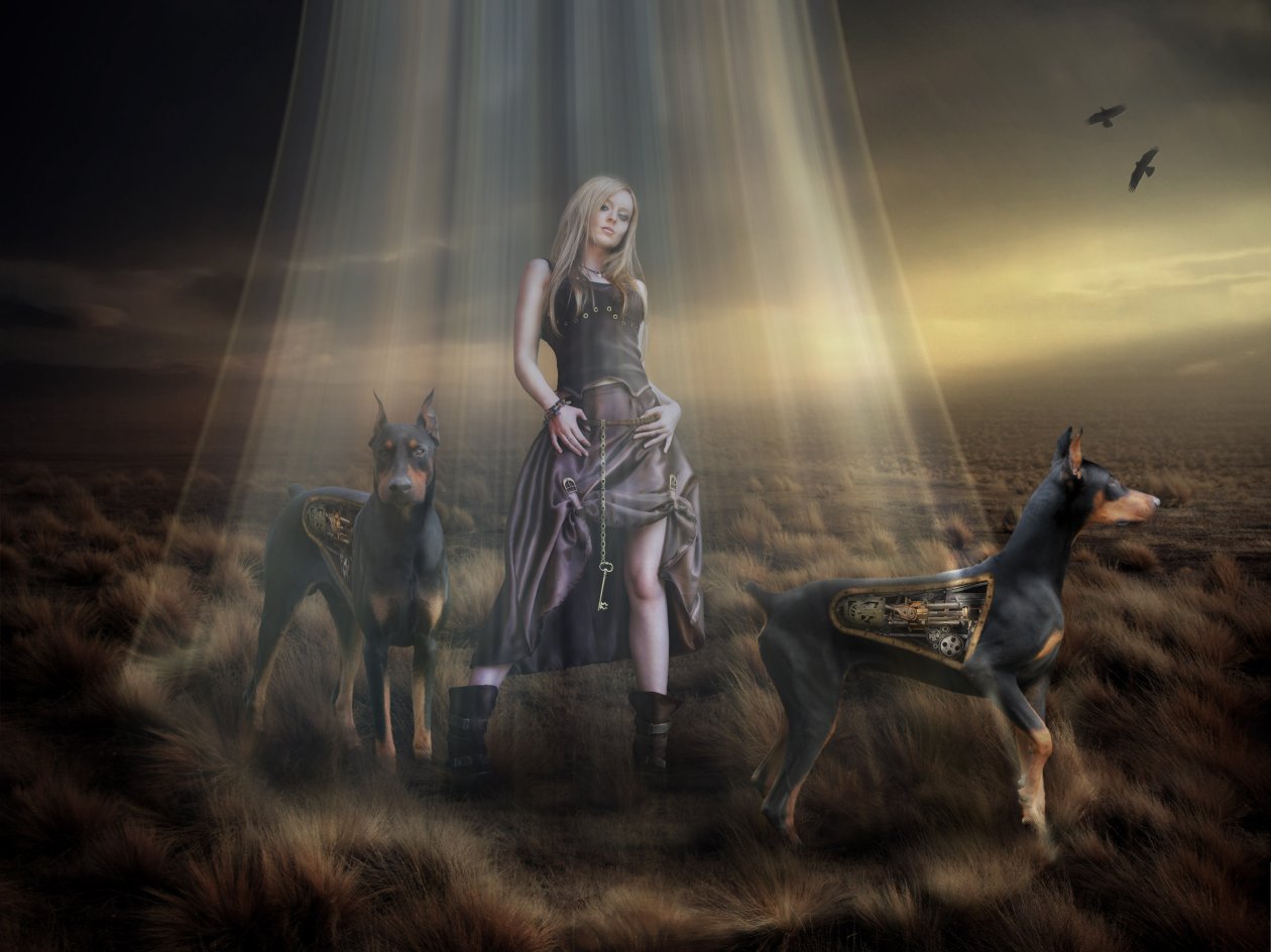 Fantasy Women With Dogs