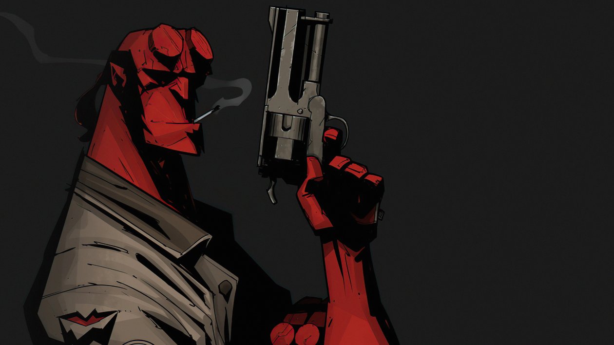 Hellboy Gun Art 4k