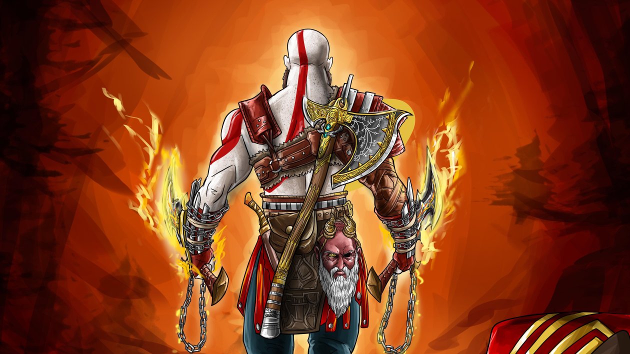 God Of War 4 Digital Art 4k