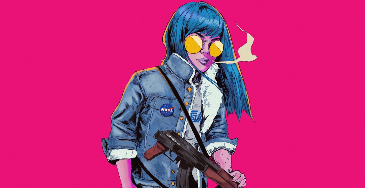 Women Abstract With Ak74 Gun 4k