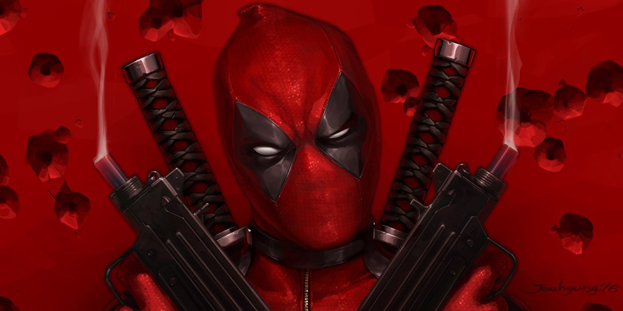 Deadpool With Guns Up Art