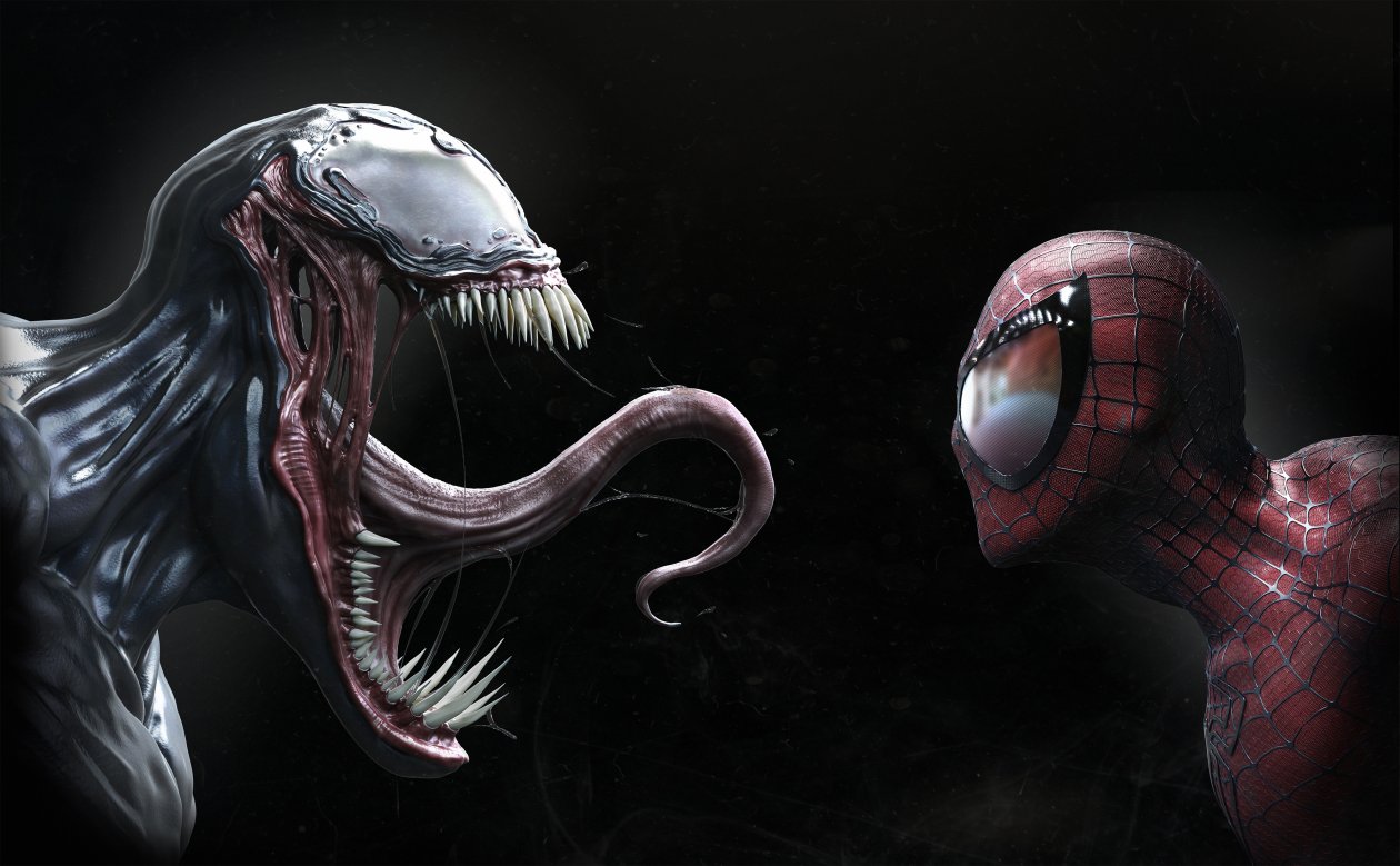 Venom And Spiderman Faceoff