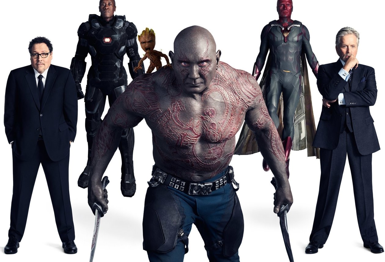 Avengers Infinity War Drax Baby Groot Vision War Machine