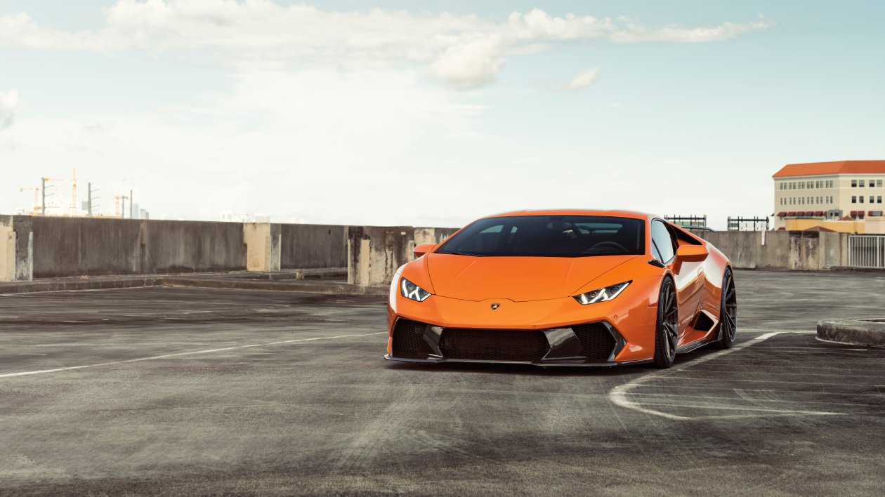 Orange Lamborghini Huracan 8k 2018