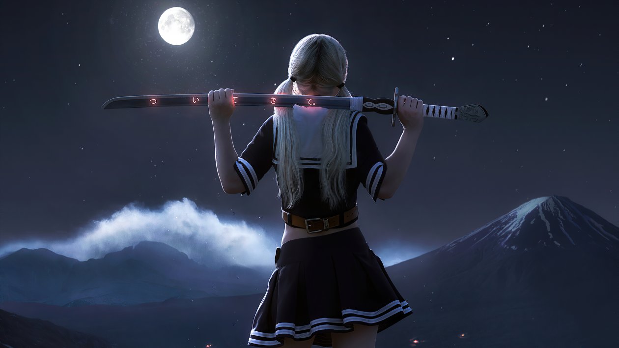 Samurai Sword Girl 4k