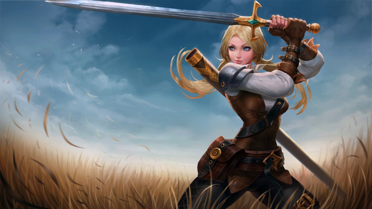 Blue Eyes Girl Sword Woman Warrior