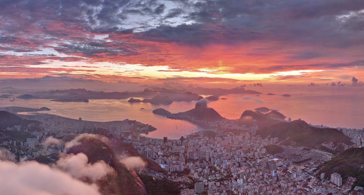 Amazing View Of Rio De Janeiro During Sunset