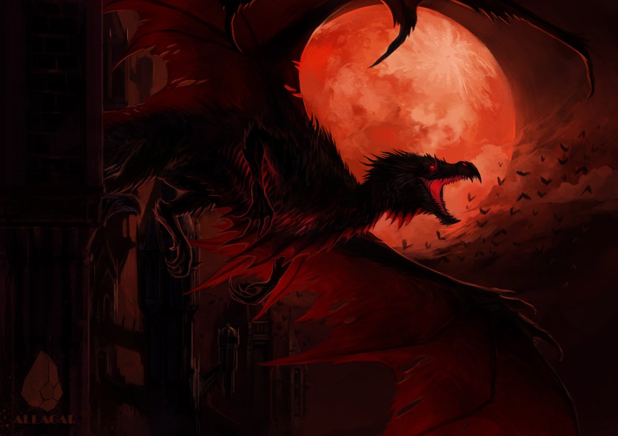 Dragon In Dark Night 4k