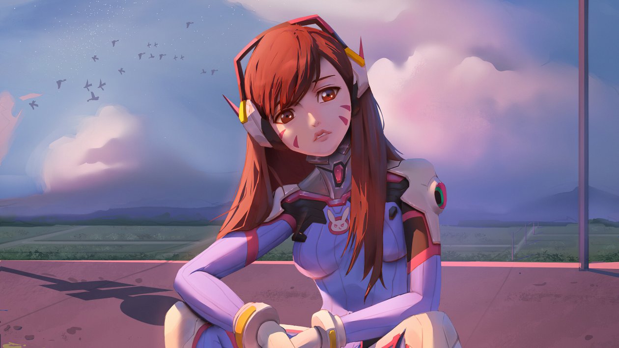 Dva Overwatch Sketch Artwork 4k