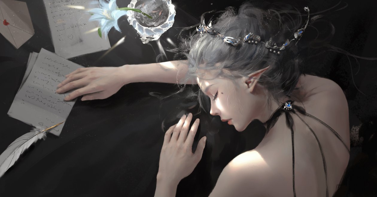 Elf Fantasy Girl Sleeping On Table 5k