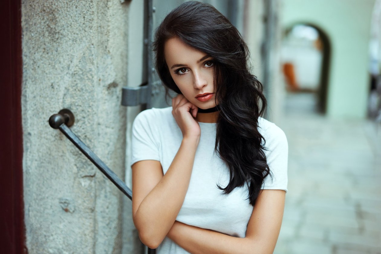 Girl Black Hair Outdoor