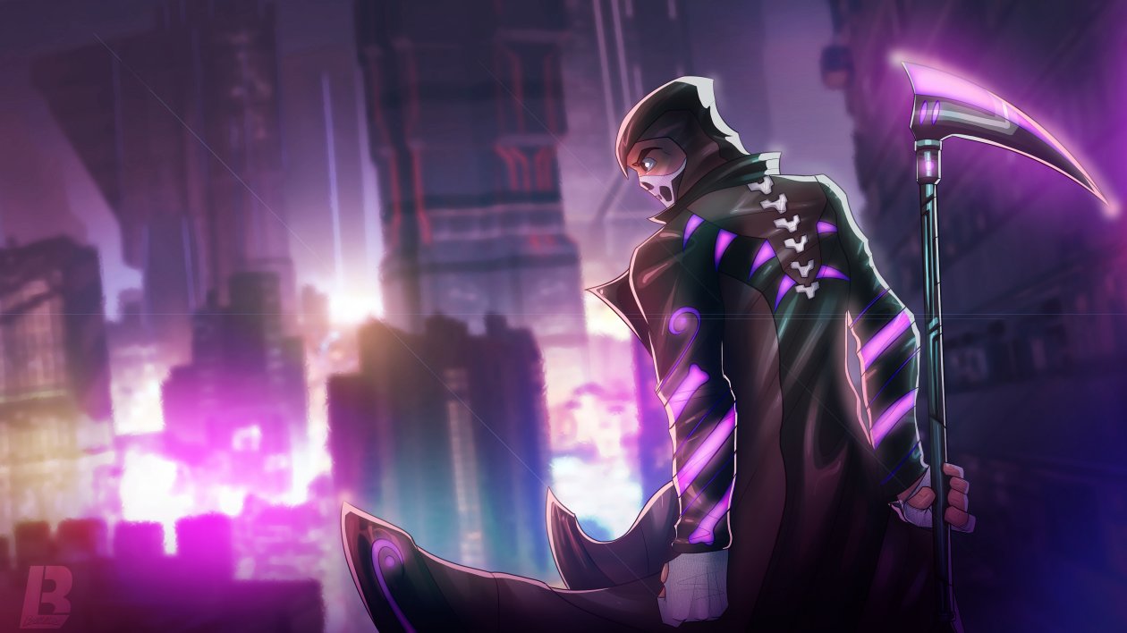 Cyberpunk Grim Reaper 4k