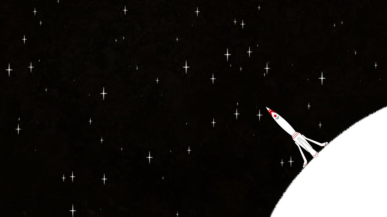 Space Rocket Minimal Art 4k