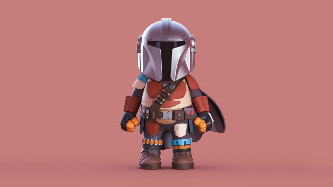 Fond d'écran Chibi Mandalorian 4k