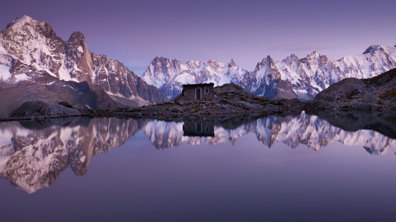 Snowy Mountains And Lake