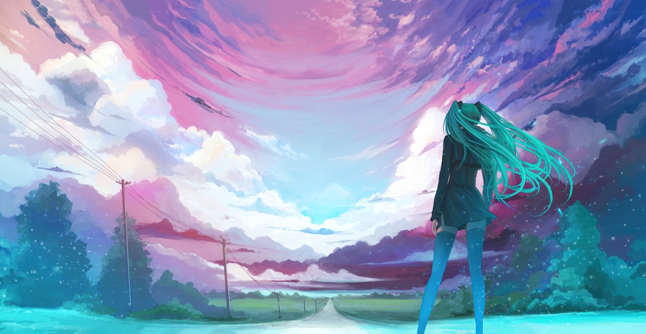 Anime Girl Long Hair Cold Winds 4k