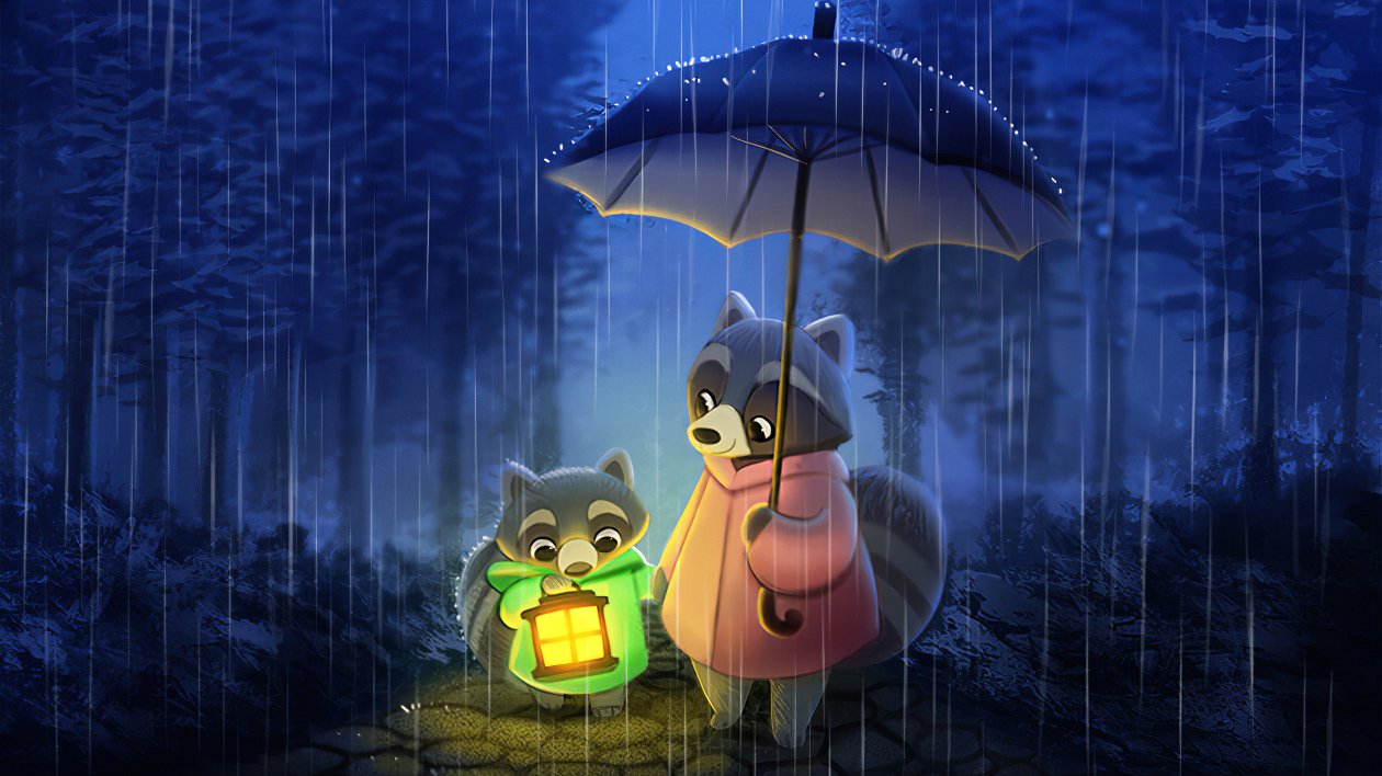 Pandas In Rain