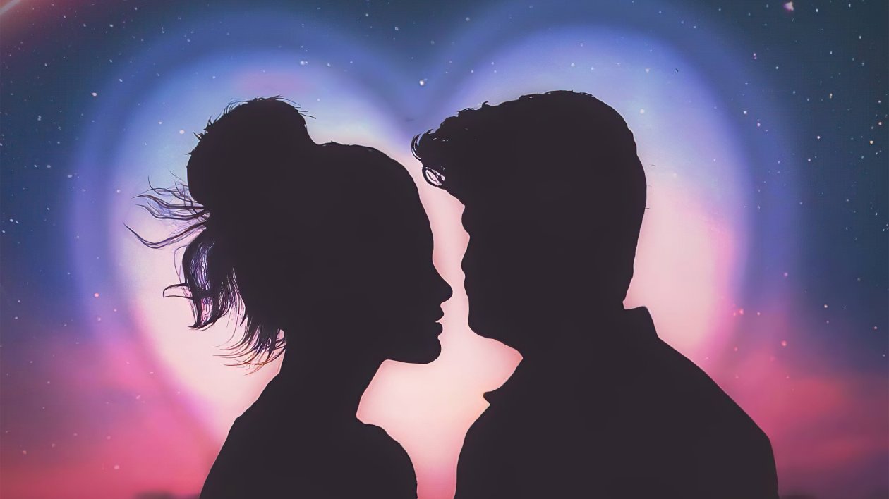 Couple Love Silhouette Closeup 4k