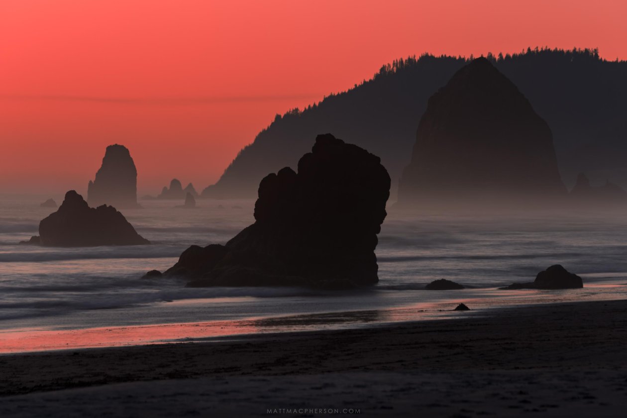 Salmon Sky At Cannon Beach Oregon