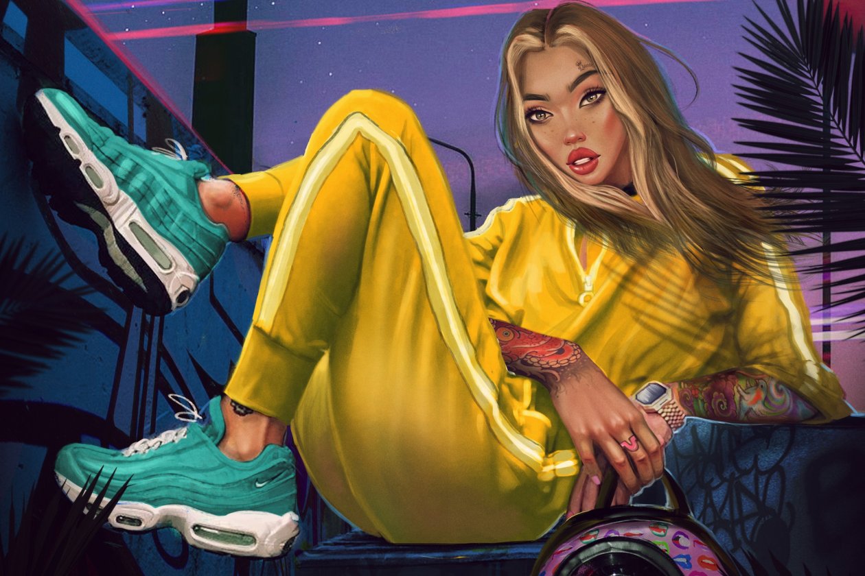 Retro Girl Art