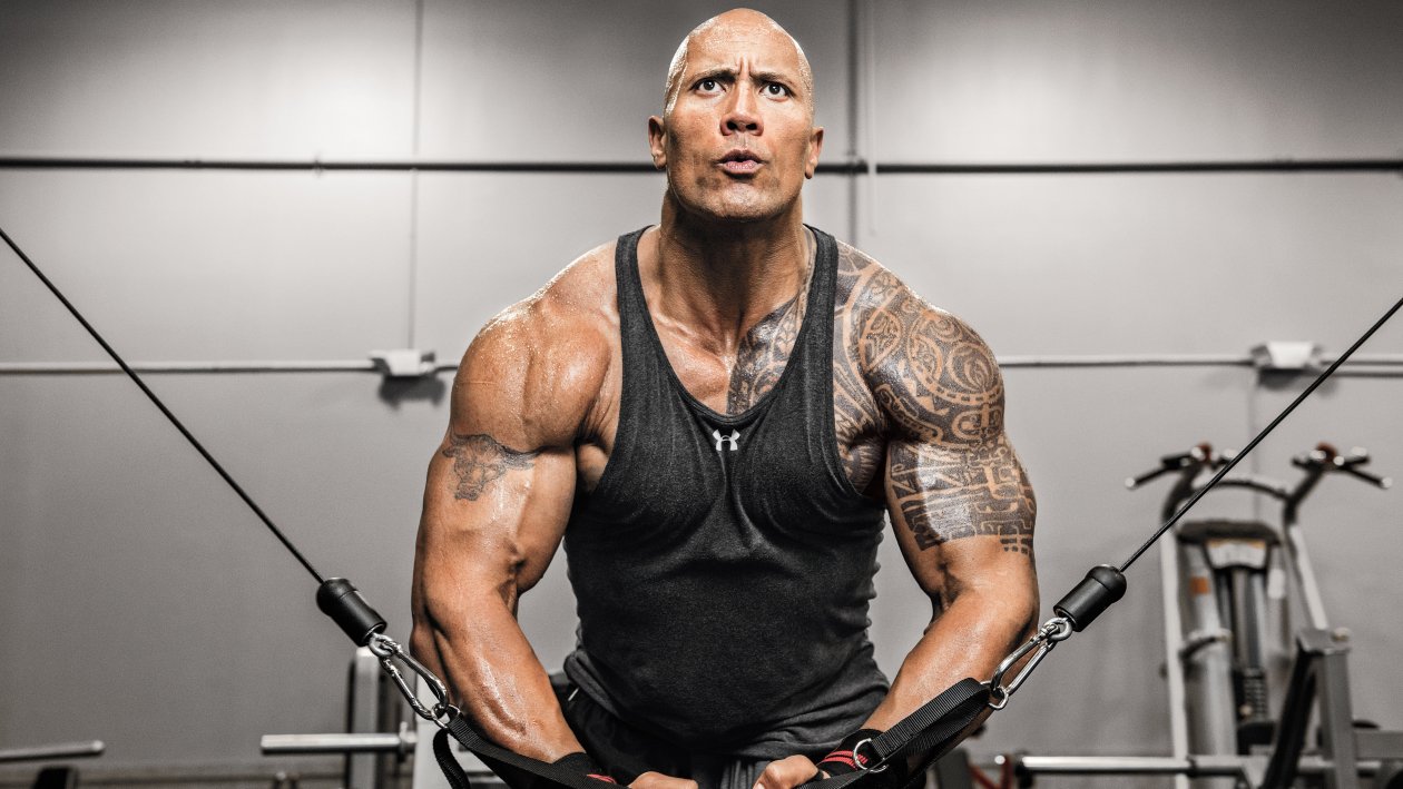 Dwayne Johnson Doing Exercise