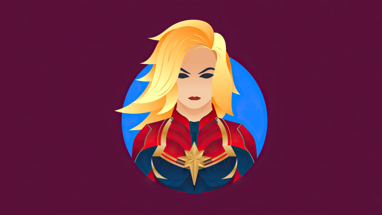 Captain Marvel Minimalism 4k