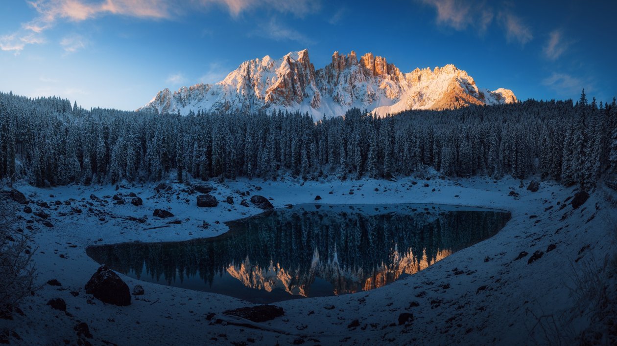 Forest Lake Mountains Snow