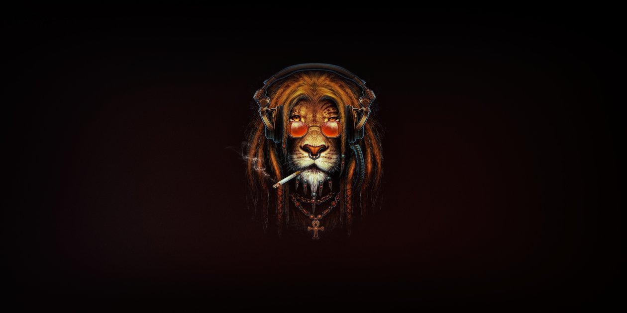 Lion Smoking Artwork
