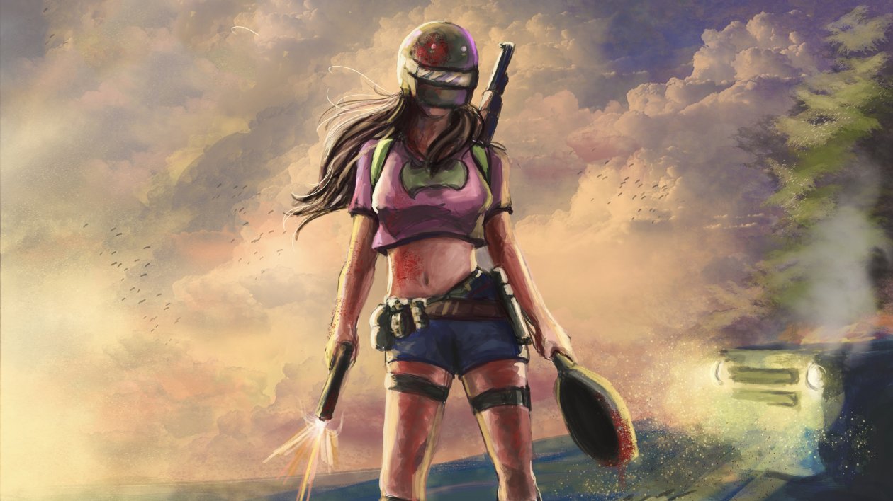 Pubg Helmet Girl Art