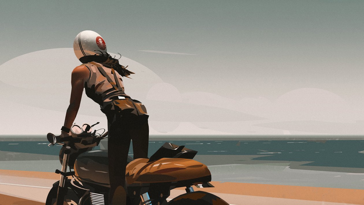 Girl On Bike Digital Art