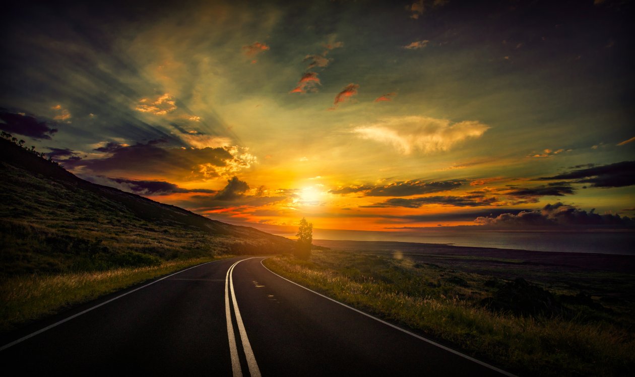 Cool Sunset Road View 8k