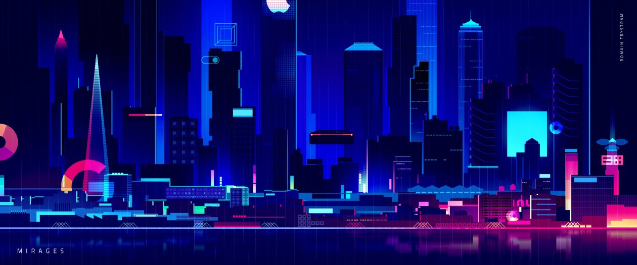 Skyscraper Synthwave Digital Art 4k