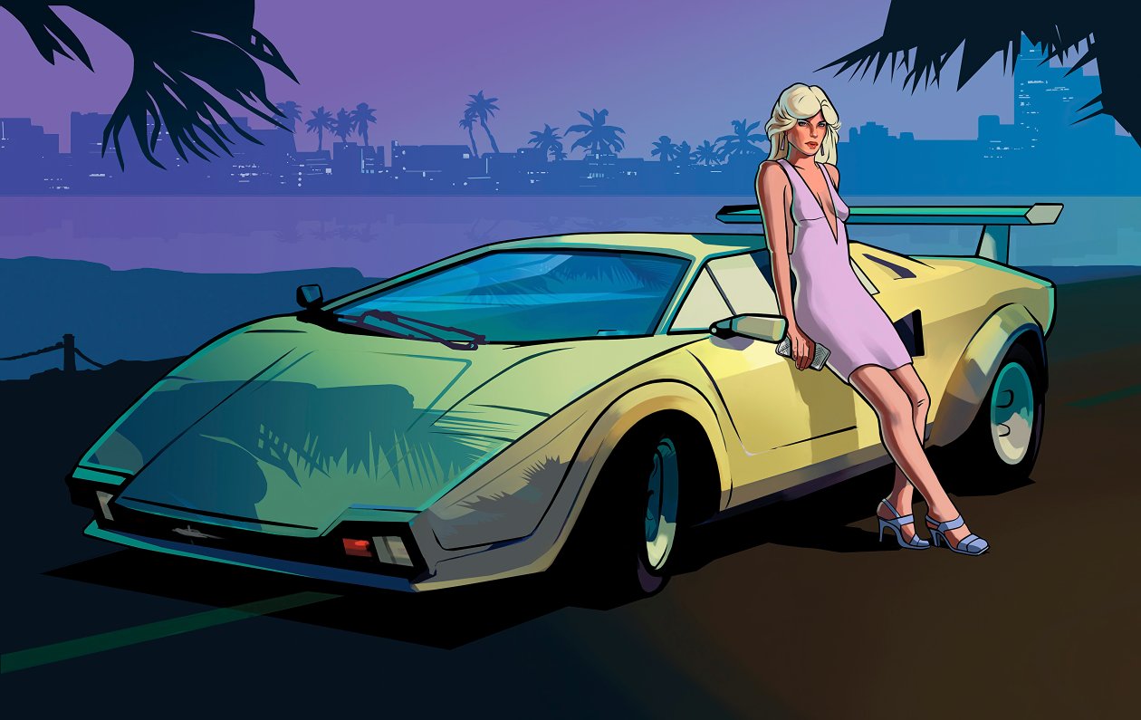Vice City Stories Girl With Lamborghini Countach