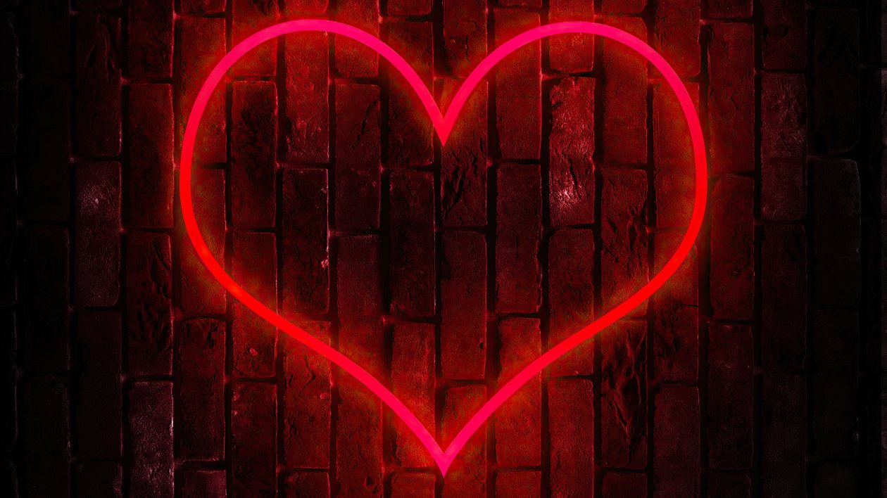 Heart On Tile Wall Hd