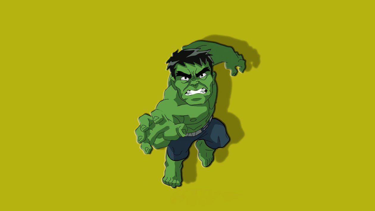 Hulk Chibbi Minimal 4k