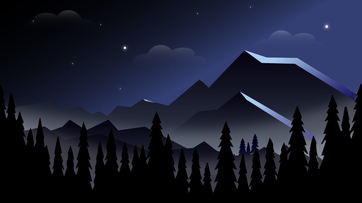 Night Mountains Minimalist 8k