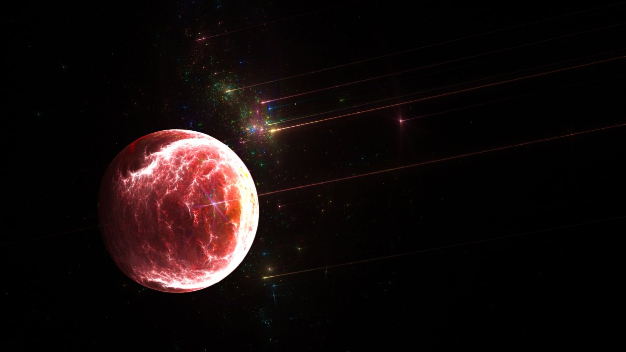 Planet Red Fire Fractal 4k