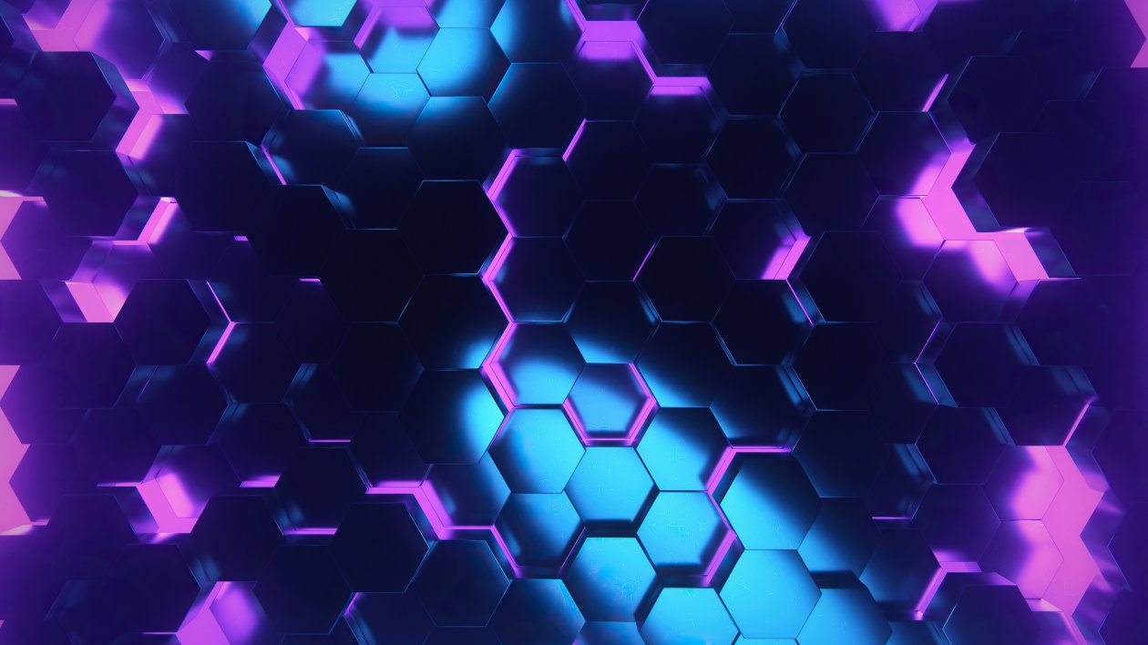 Polygon Shapes Shining Dark 4k