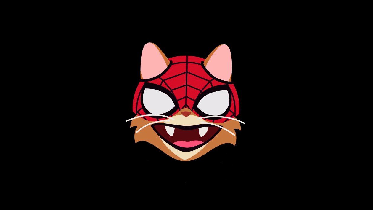 Cat Spiderman Minimal 4k