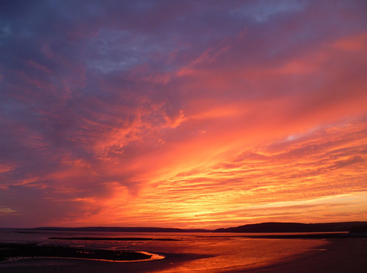 Landscape Shore Sunset 4k