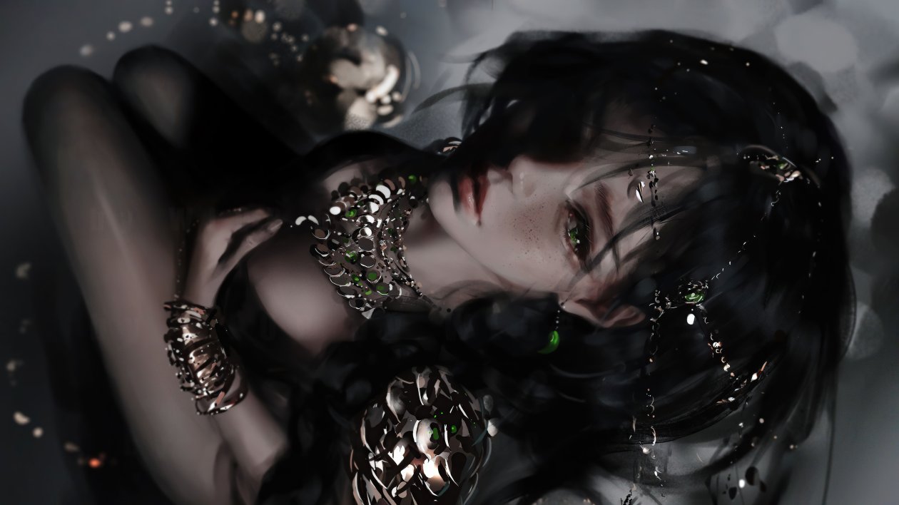 Dark Shadow Anime Girl 4k
