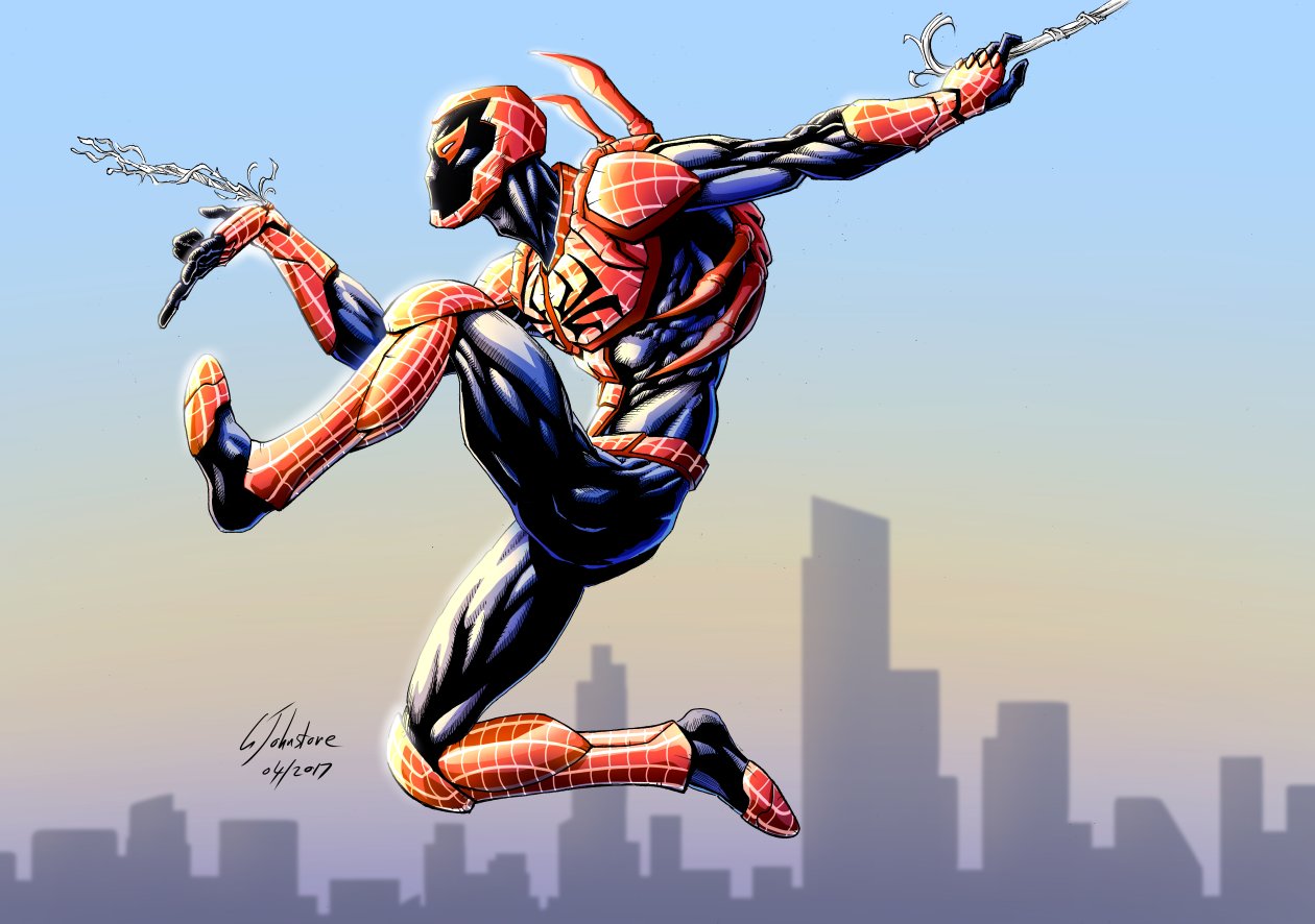 Red Spiderman Bluebeetle Artwork