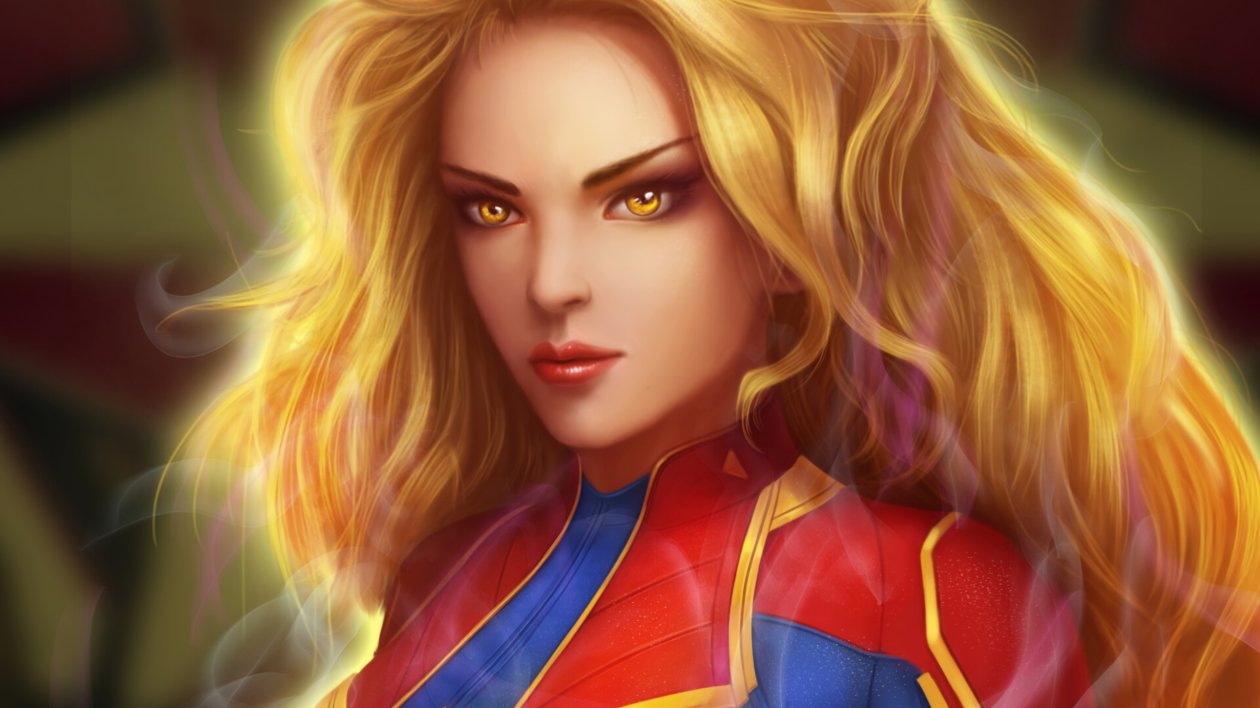 Captain Marvel Close 4k