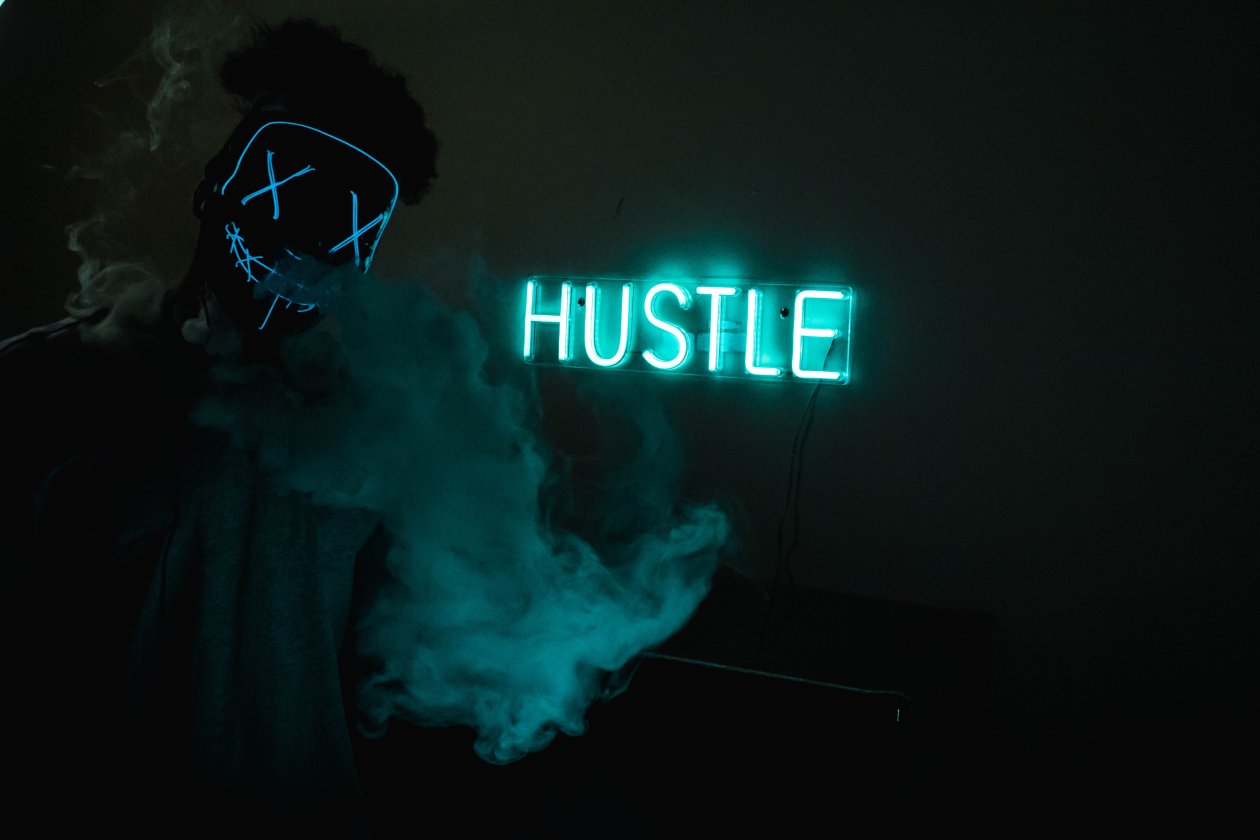 Mask Guy Hustle Neon Concept 5k