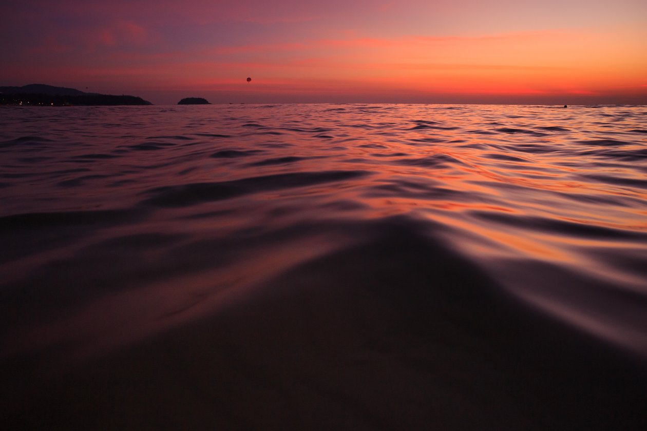 Wave Evening Sunset Landscape 5k