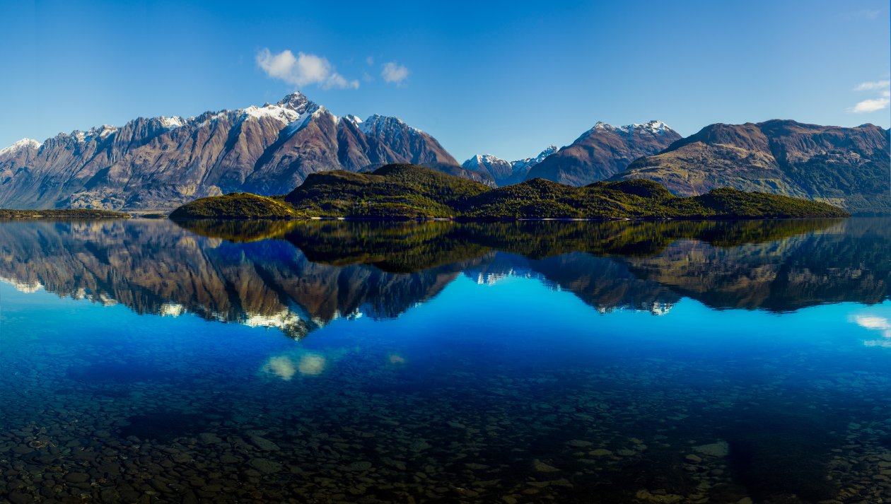 Lake Mountains Reflection Snow 4k